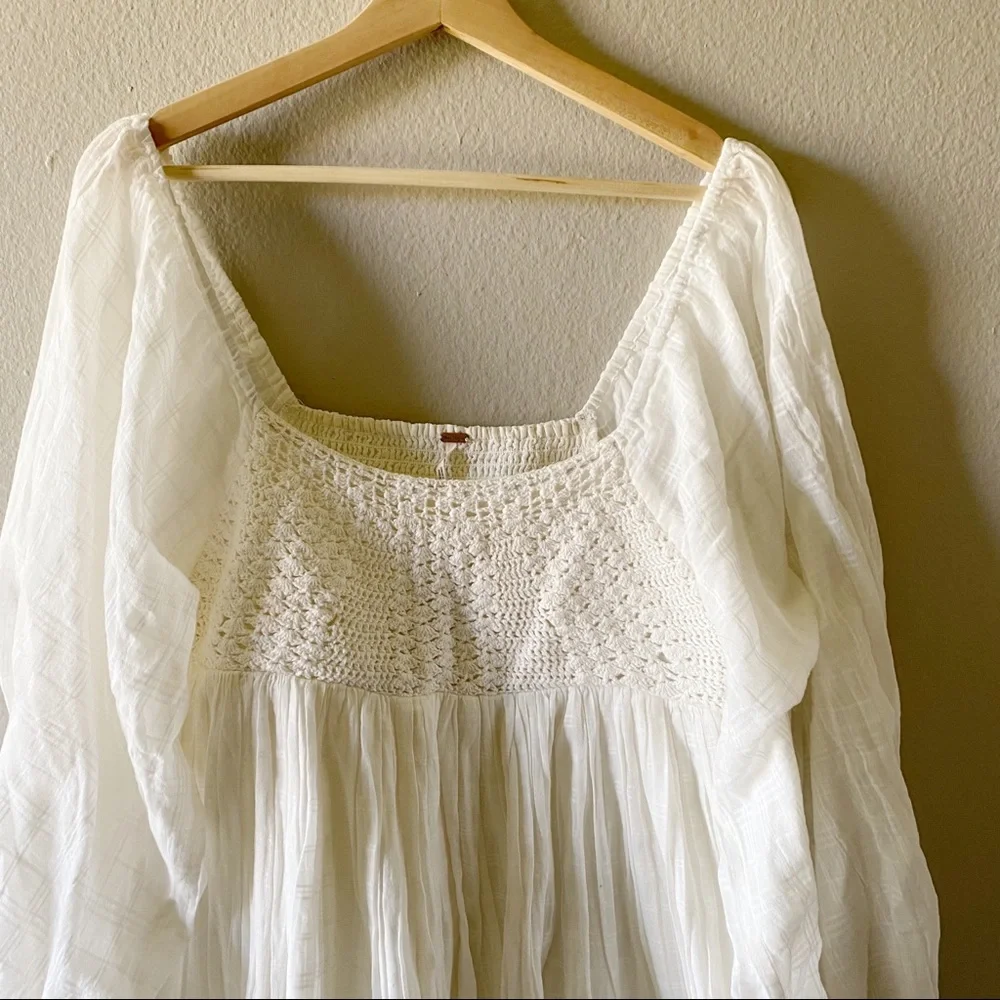 Free People White Long Sleeve Dress - Picture 5 of 8
